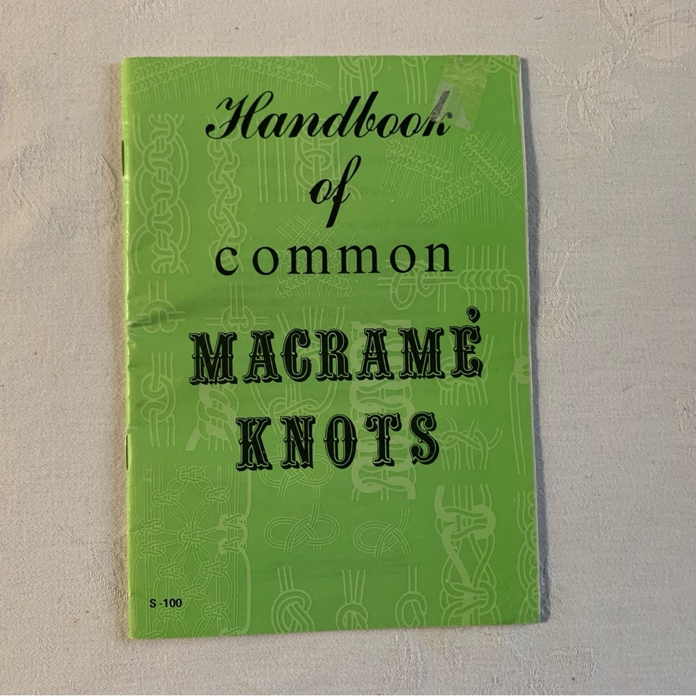 Handbook of Common Macrame Knots Paperback Book Illustrations Reference Aid